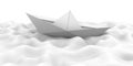 White paper ship on the waves Royalty Free Stock Photo