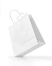 White paper shopping bag isolated Royalty Free Stock Photo