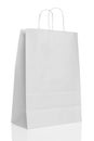 White paper shopping bag isolated Royalty Free Stock Photo