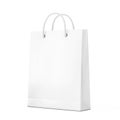 White Paper Shopping Bag Mockup with Free Space for Your Design. 3d Rendering Royalty Free Stock Photo