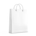 White Paper Shopping Bag Mockup with Free Space for Your Design. 3d Rendering Royalty Free Stock Photo