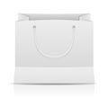 White paper shopping bag stock vector illustration