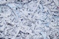 White paper shredds in an office