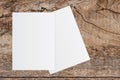 White paper and space for text on old wooden background Royalty Free Stock Photo