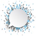 White Paper Speech Bubble Blue Gray Paragraphs Royalty Free Stock Photo