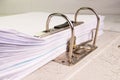 White paper stack in folder file for a business contract, income, expenses Royalty Free Stock Photo