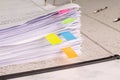 White paper stack in folder file for a business contract, income, expenses Royalty Free Stock Photo