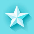 a white paper star on a blue background Royalty Free Stock Photo
