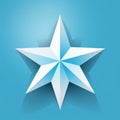a white paper star on a blue background Royalty Free Stock Photo
