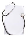 White paper and stethoscope for medical note