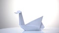 White paper swan isolated. Royalty Free Stock Photo