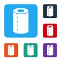 White Paper towel roll icon isolated on white background. Set icons in color square buttons. Vector Royalty Free Stock Photo
