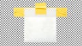 White paper with yellow tape on transparent background Royalty Free Stock Photo