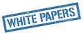 WHITE PAPERS blue grungy rectangle stamp Royalty Free Stock Photo
