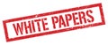 WHITE PAPERS red grungy rectangle stamp Royalty Free Stock Photo