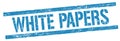 WHITE PAPERS text on blue grungy rectangle stamp Royalty Free Stock Photo