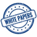 WHITE PAPERS text on blue grungy round rubber stamp Royalty Free Stock Photo