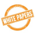 WHITE PAPERS text on orange grungy round stamp Royalty Free Stock Photo