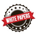WHITE PAPERS text on red brown ribbon stamp Royalty Free Stock Photo