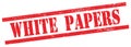 WHITE  PAPERS text on red grungy rectangle stamp Royalty Free Stock Photo