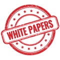 WHITE PAPERS text on red grungy round rubber stamp Royalty Free Stock Photo
