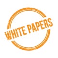 WHITE PAPERS text written on orange grungy round stamp Royalty Free Stock Photo