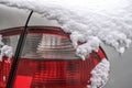 White passenger car is parked Royalty Free Stock Photo