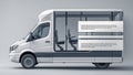 White passenger shuttle van with transparent side view Royalty Free Stock Photo