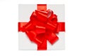 White pasteboard gift box. Top view. Royalty Free Stock Photo