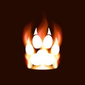 White silhouette of a paw print with claws in a flame of fire. Animal footprint and predator trace. Cat, lion, tiger, fox Royalty Free Stock Photo
