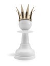 White pawn with a crown Royalty Free Stock Photo