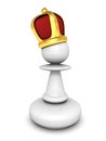 White pawn with a king crown Royalty Free Stock Photo