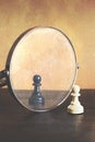 White pawn is mirrored and appears black Royalty Free Stock Photo