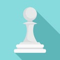 White pawn piece icon, flat style Royalty Free Stock Photo