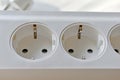 White PC Network Filter Electrical Outlets Royalty Free Stock Photo