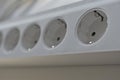 White PC Network Filter Electrical Outlets Royalty Free Stock Photo