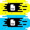 White PDF file document. Download pdf button icon isolated on black background. PDF file symbol. Vector Royalty Free Stock Photo