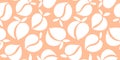 White peaches seamless pattern. Trendy peach fuzz color background. Summer fruit pattern for paper, fabric, interior.