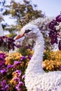 White peacock statue made from foam and cloth