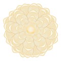 White pearl camellia icon, cartoon style