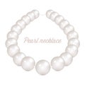 White pearl necklace. Vector illustration Royalty Free Stock Photo