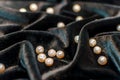 White pearls on velvet Royalty Free Stock Photo