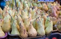 White pears for sale at city market in Budapest Royalty Free Stock Photo