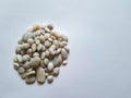 White pebble background. Sea pebbles white color Royalty Free Stock Photo