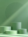 White Pedestals on Green Surface Royalty Free Stock Photo