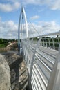 White pedestrian bridge Royalty Free Stock Photo