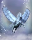 White Pegasus Cloudscape Fantasy