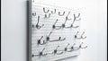 Empty White Pegboard with Assorted Metal Hooks Royalty Free Stock Photo