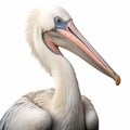 Realistic White Pelican Illustration On White Background