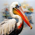 Expressive Pelican Painting By Dmitry Spiros In Uhd